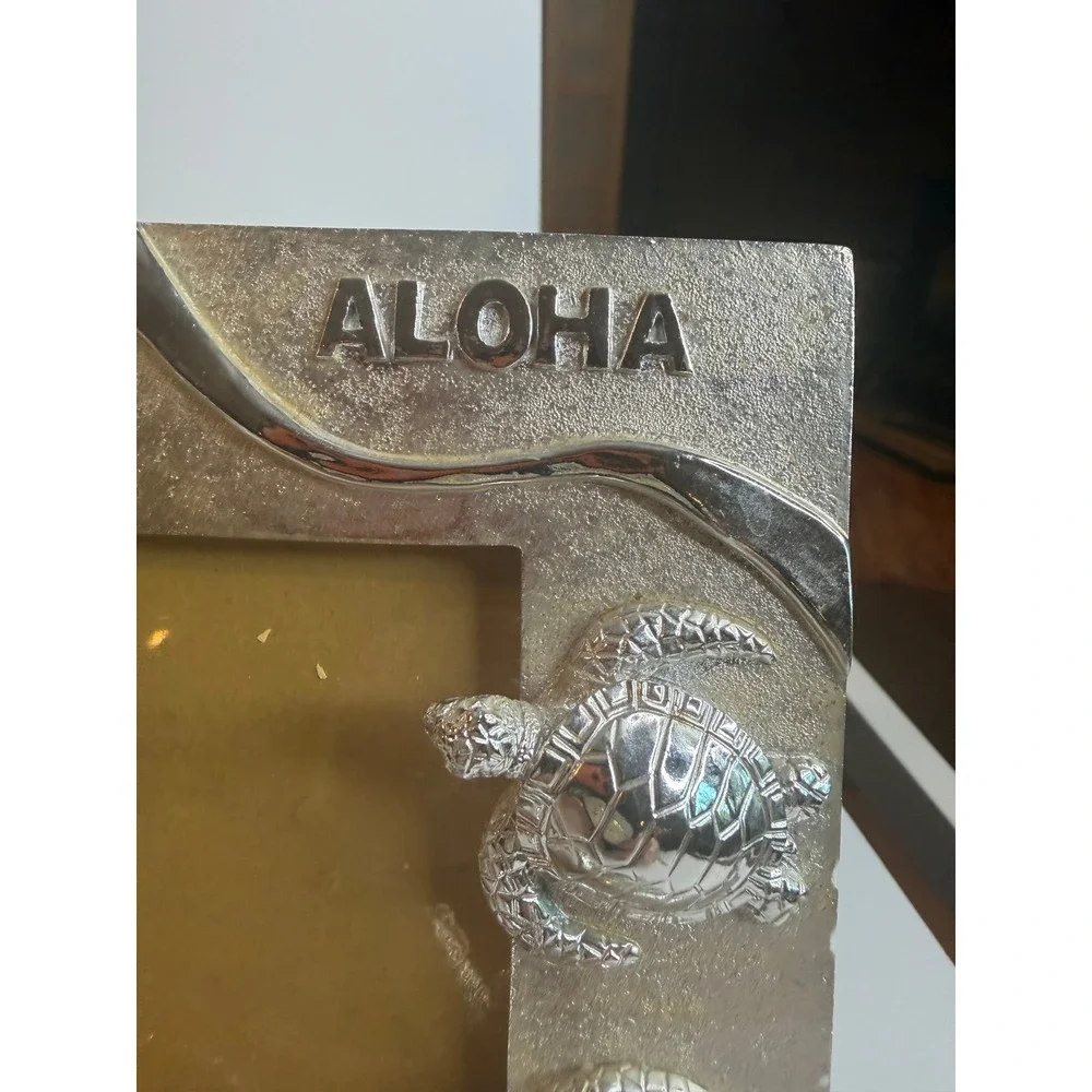 Vintage Hawaii Picture Frame Set Aloha Turtle Plumeria Maui Souvenir Frames